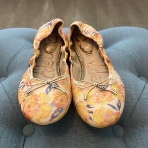 Sam Edelman Orange Floral Flats with Bow